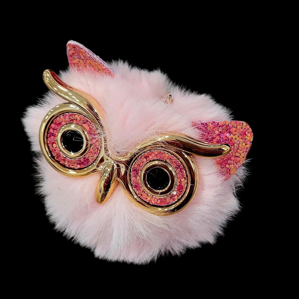 Fluffy Pom Pom Owl with Glasses Keychain Bag Charm Pink🦉 - Picture 5 of 5